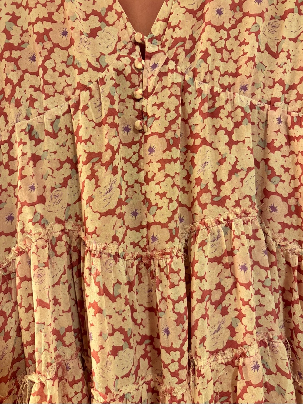 Sabo Skirt Pink Floral Babydoll Dress, XS - Picture 8 of 13